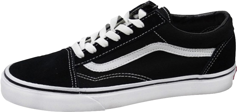 Black White Vans Skate Shoe PNG