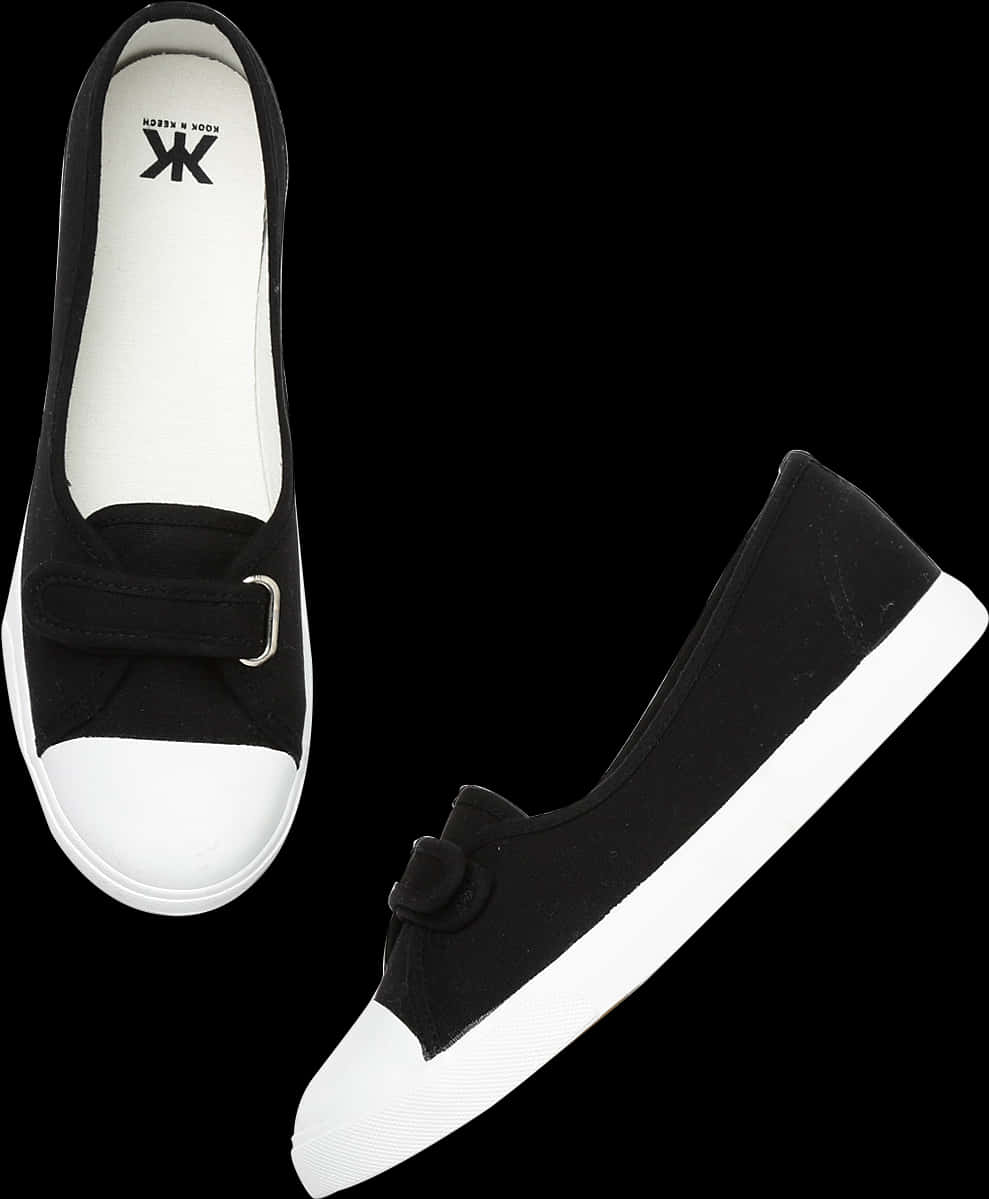 Black White Womens Casual Shoes PNG