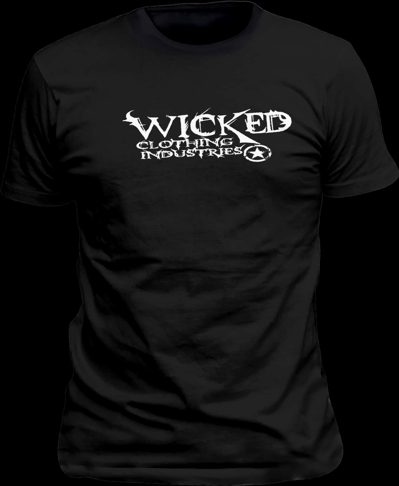 Black Wicked Clothing Industries Shirt PNG