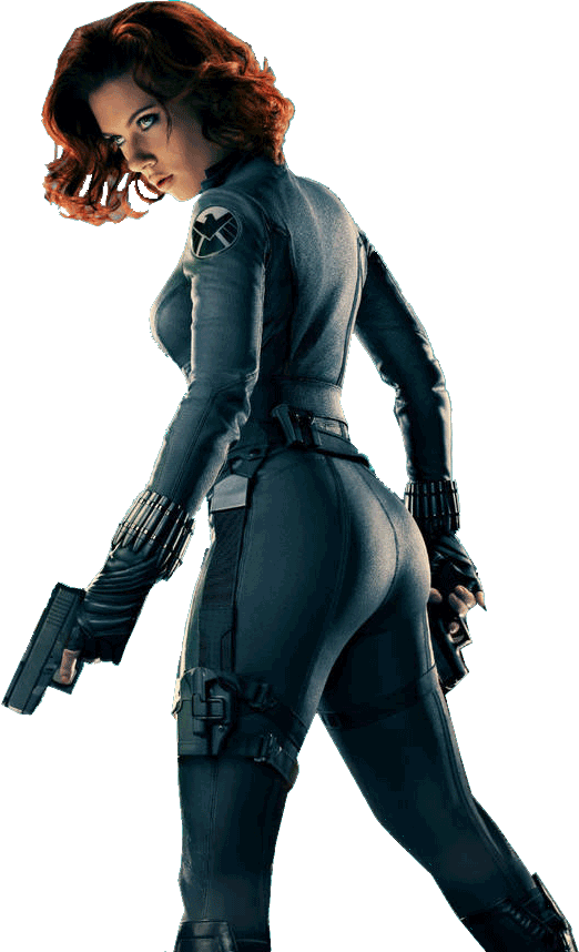 Black Widow Action Pose PNG