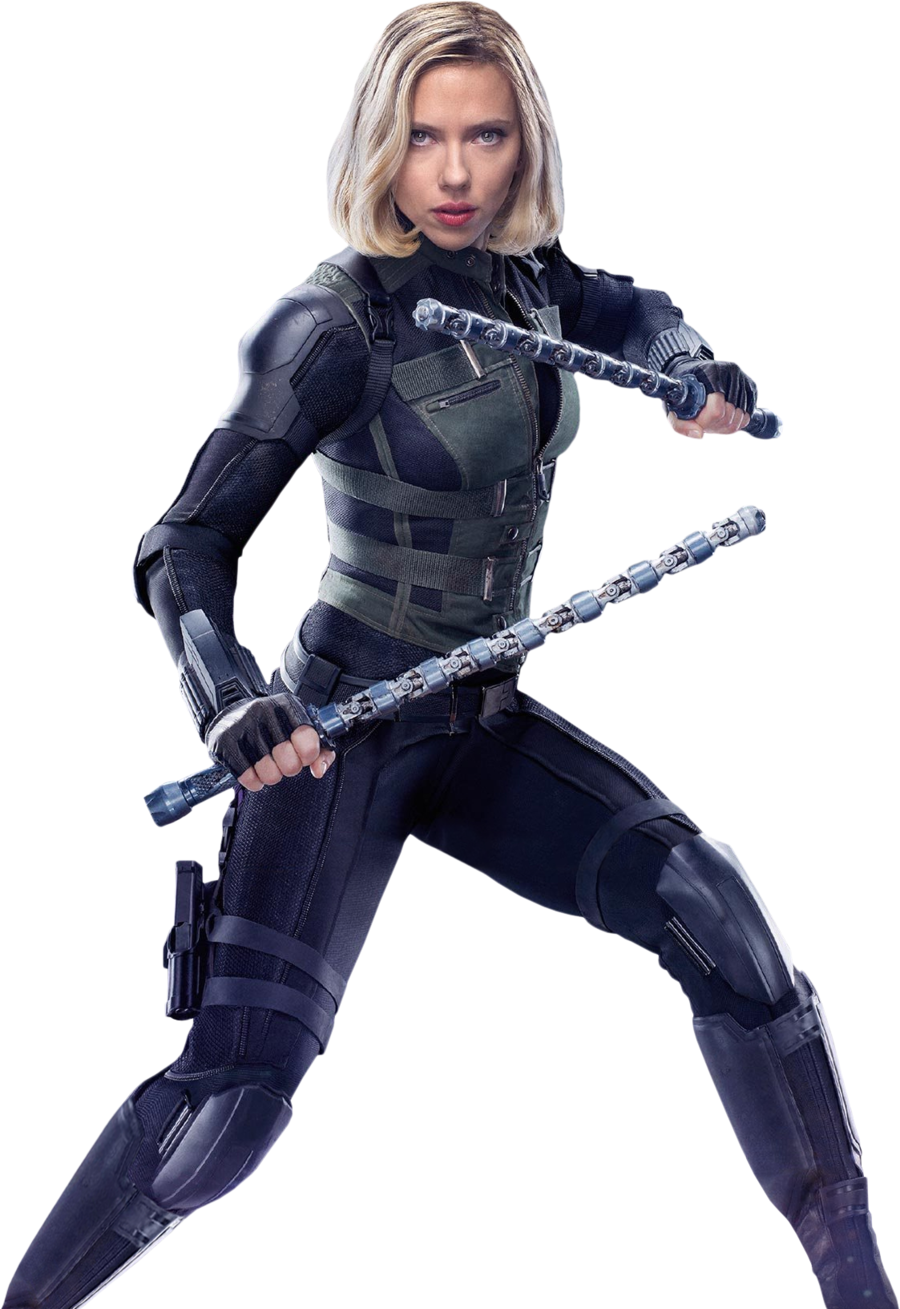 Black Widow Action Pose PNG