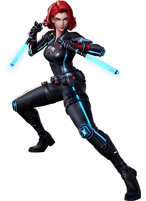 Black Widow Action Pose PNG