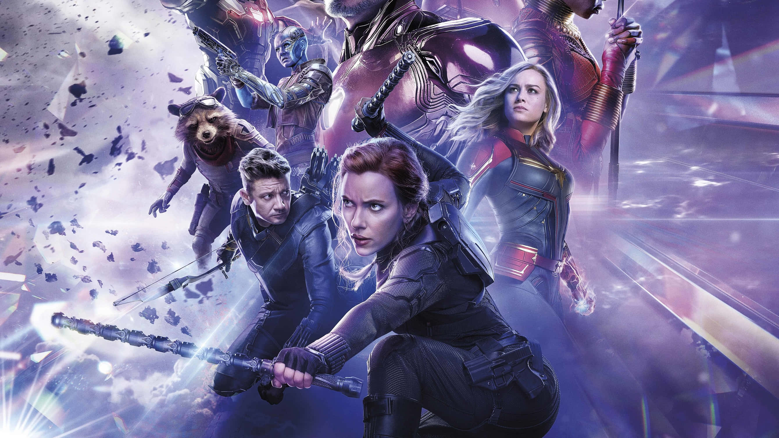 Avengers: Endgame Poster With The Characters In The Background