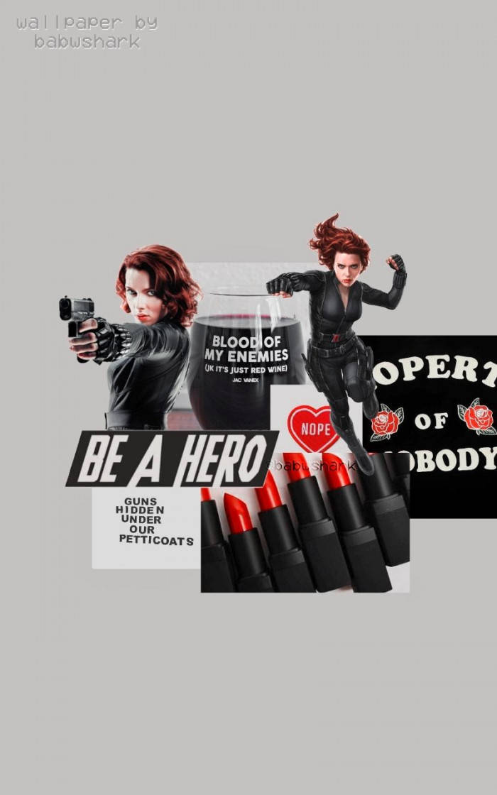 Black Widow Be A Hero Marvel Aesthetic Wallpaper
