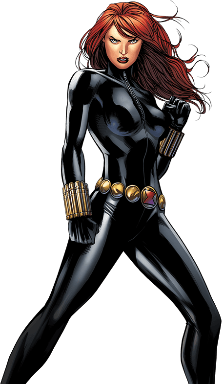 Black Widow Comic Art PNG