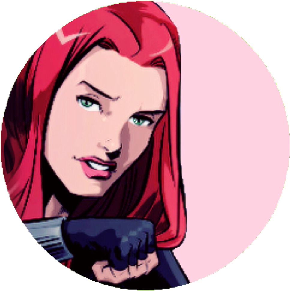 Black Widow Comic Art Portrait PNG