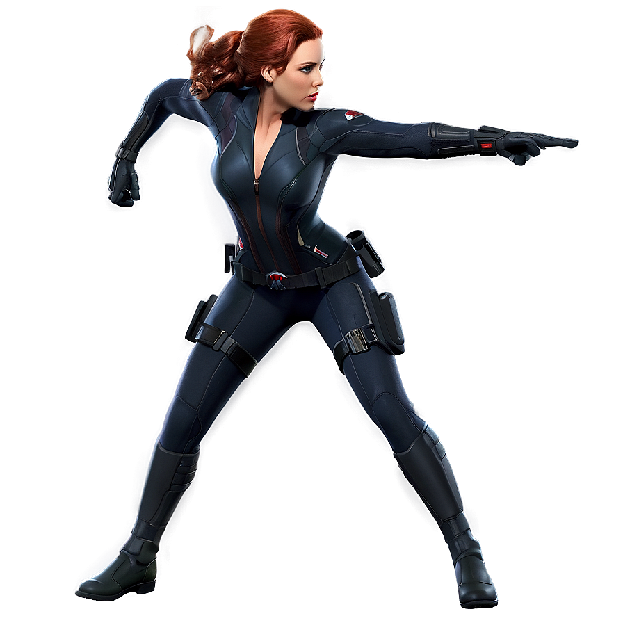 Black Widow Heroic Pose Png 05212024 PNG