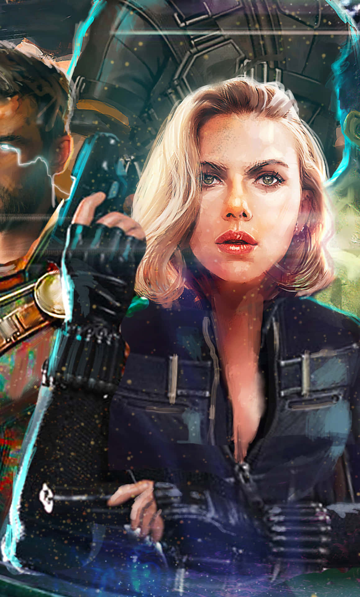 Protect yourself from potential threats with Black Widow's Iphone Wallpaper