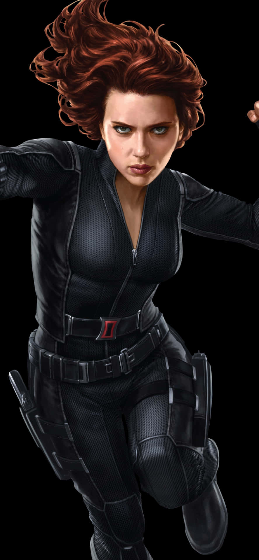 Feel secure anywhere with the Black Widow iPhone Wallpaper