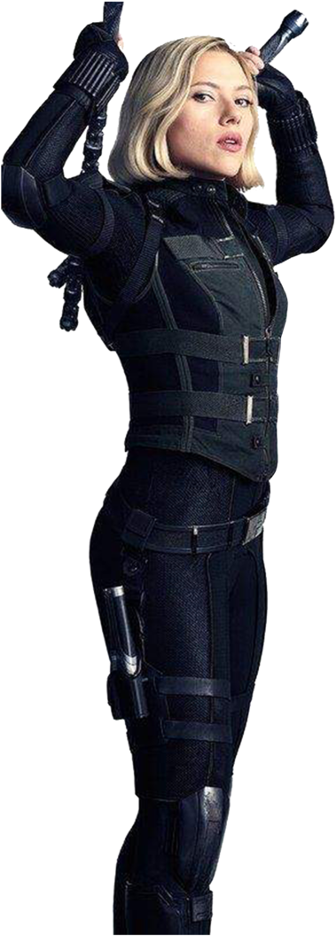 Black Widow Readyfor Action PNG