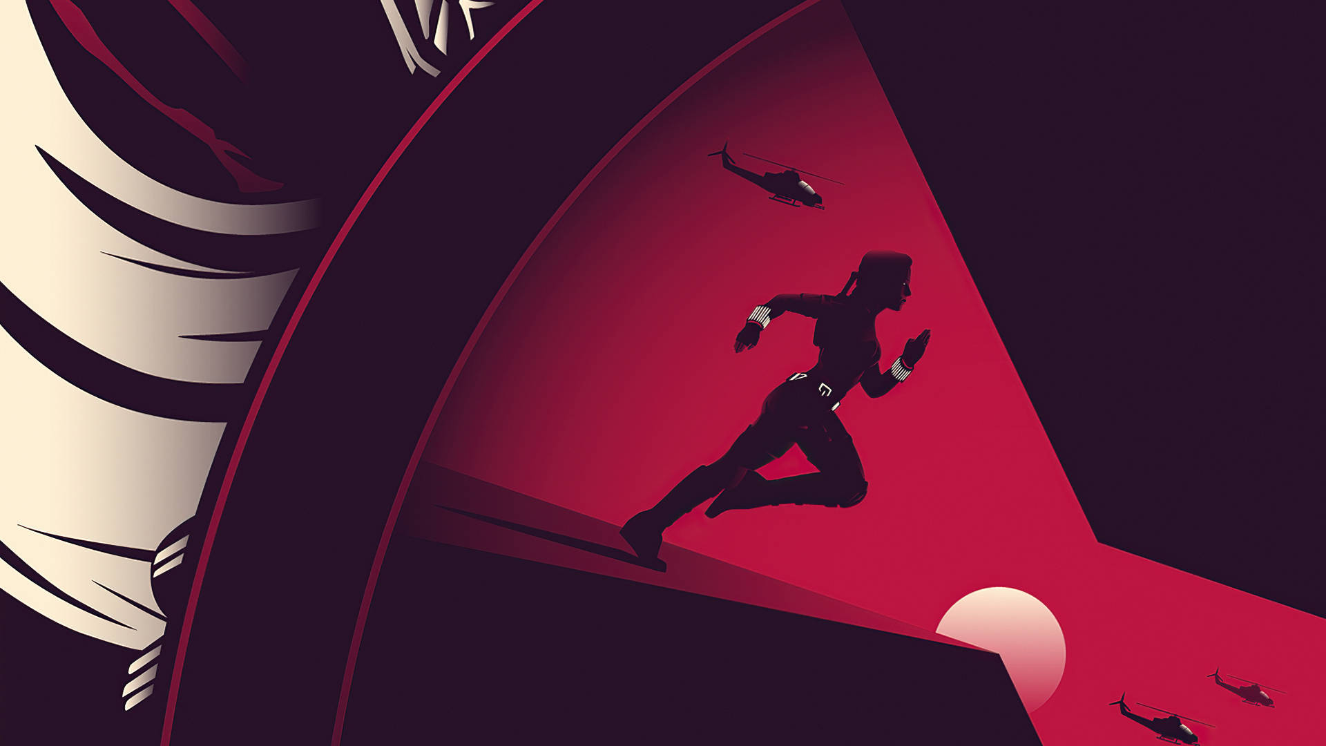 Black Widow Silhouette Marvel Fanart Wallpaper