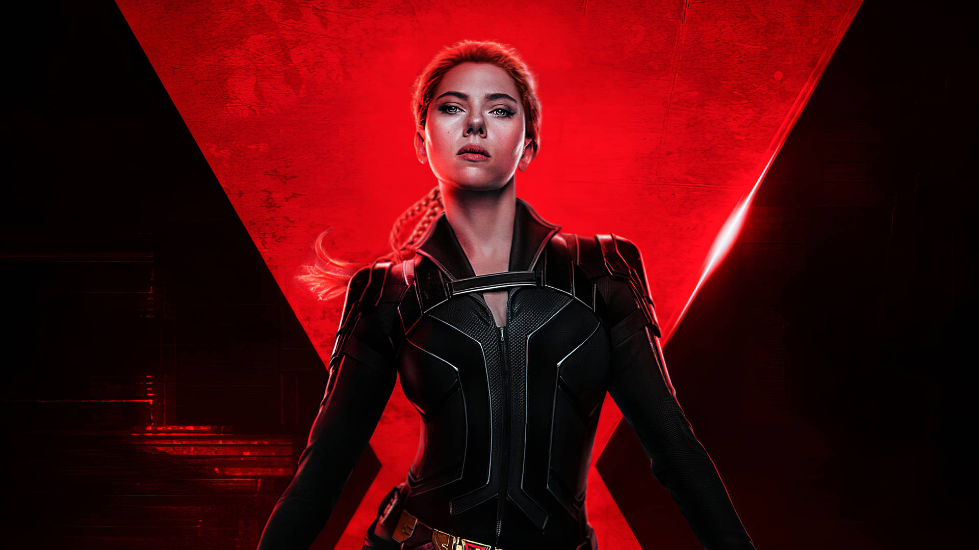 Black Widow With Red Logo Wallpaper