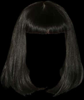 Black Wig Transparent Background PNG
