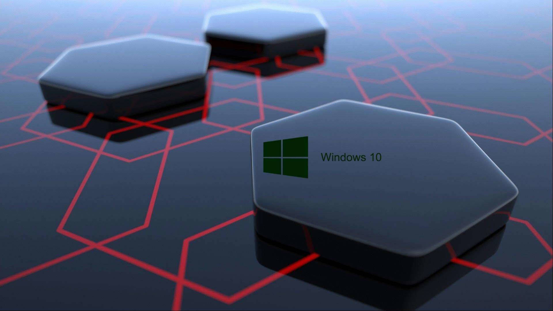 Nero Windows 10 Hd Forme Futuristiche Sfondo
