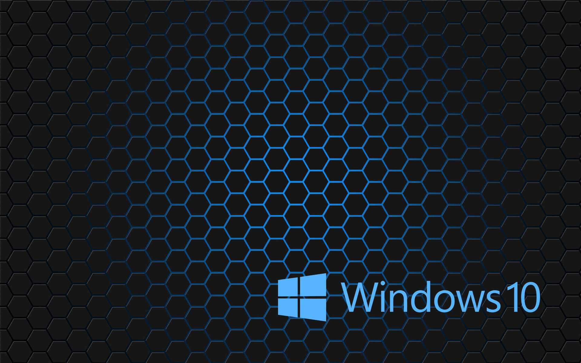 Black Windows 10 Hd Honeycomb Pattern Wallpaper