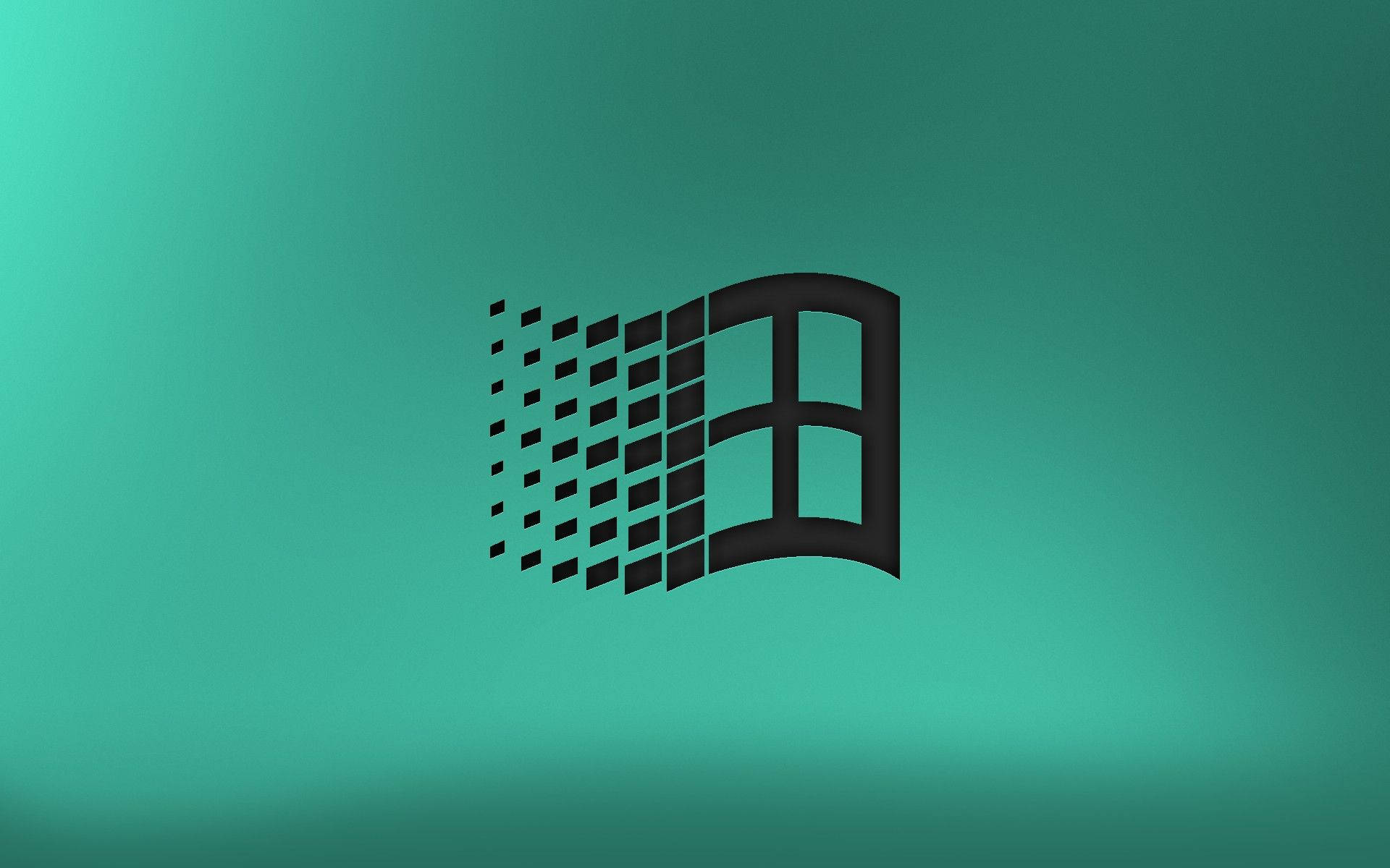 Black Windows 95 Flag Logo Wallpaper