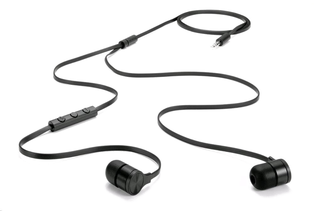Black Wired Earbuds Product Photo PNG