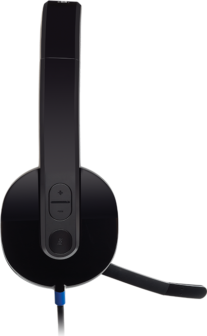 Black Wired Headsetwith Microphone PNG