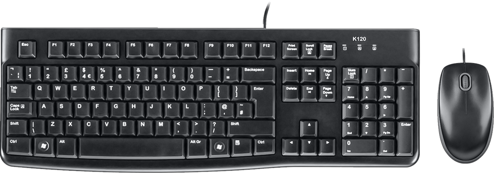 Black Wired Keyboardand Mouse Combo PNG