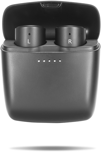 Black Wireless Earbuds Charging Case PNG