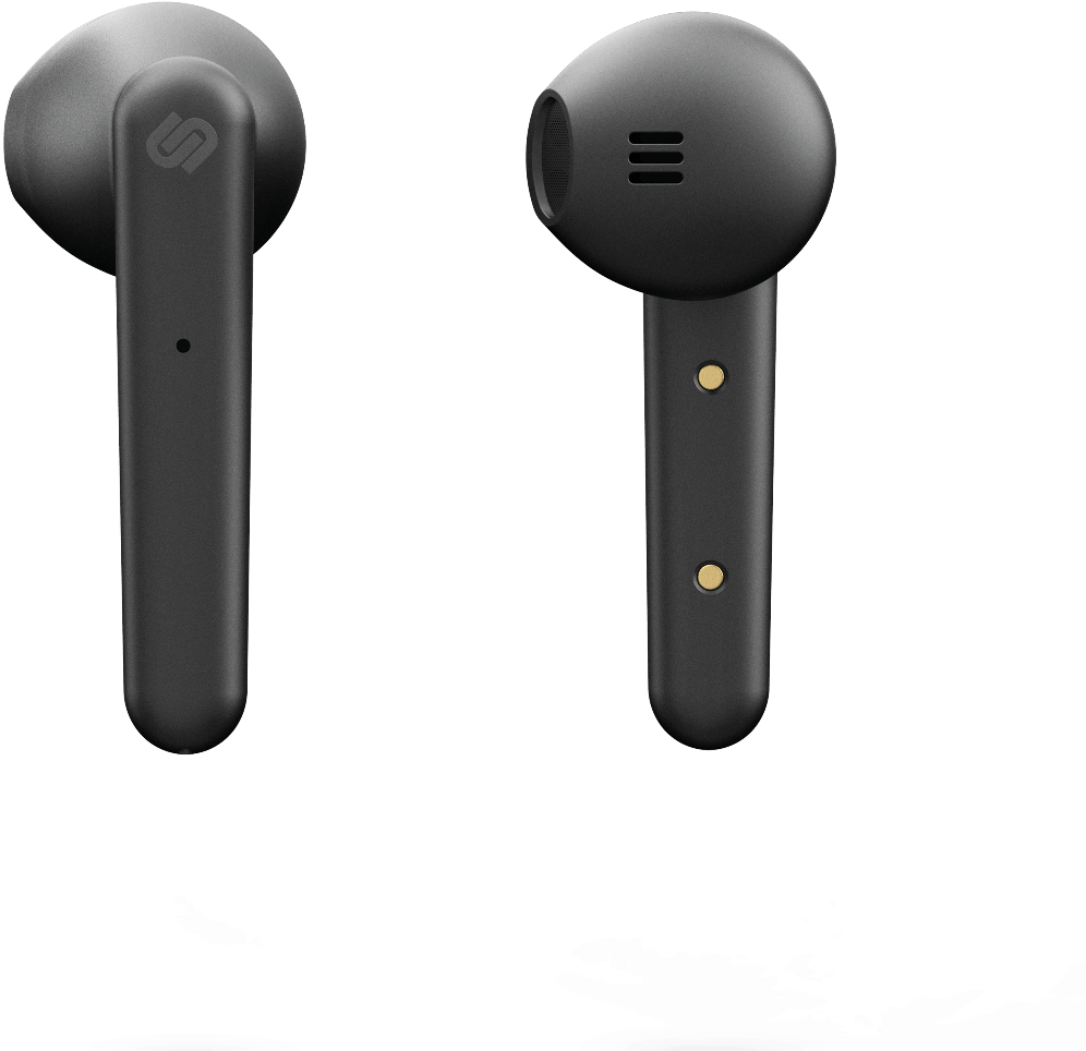 Black Wireless Earbuds Isolated PNG