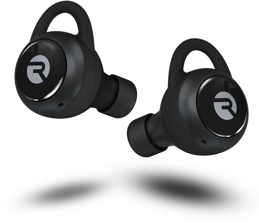 Black Wireless Earbuds Product Showcase PNG