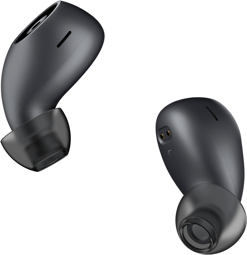 Black Wireless Earbuds Product Showcase PNG