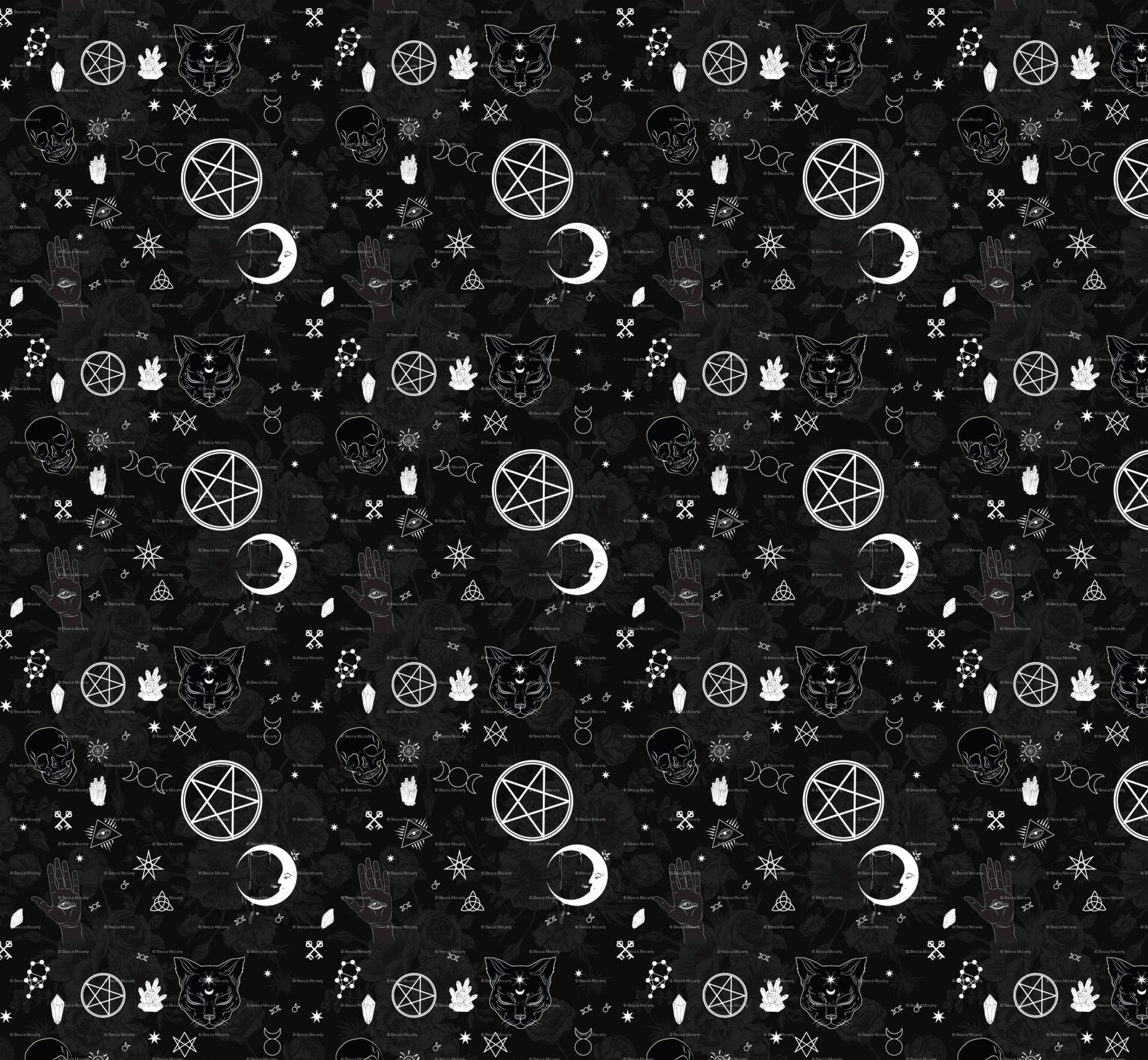 Download Black Witchy Aesthetic Pattern Wallpaper | Wallpapers.com