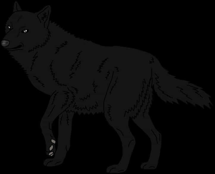 Black Wolf Illustration PNG