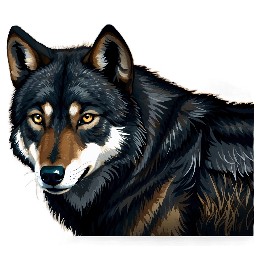 Black Wolf Portrait Png Rva PNG