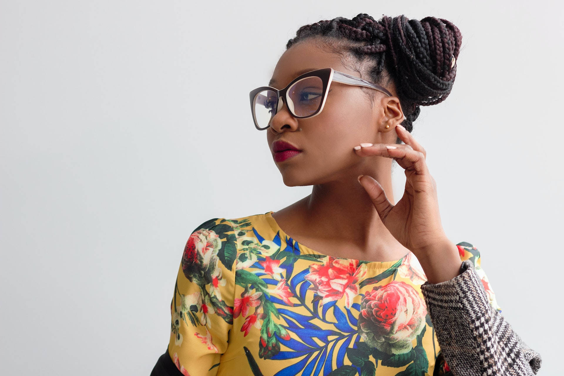 Black Woman Afro Braided Hair Wallpaper