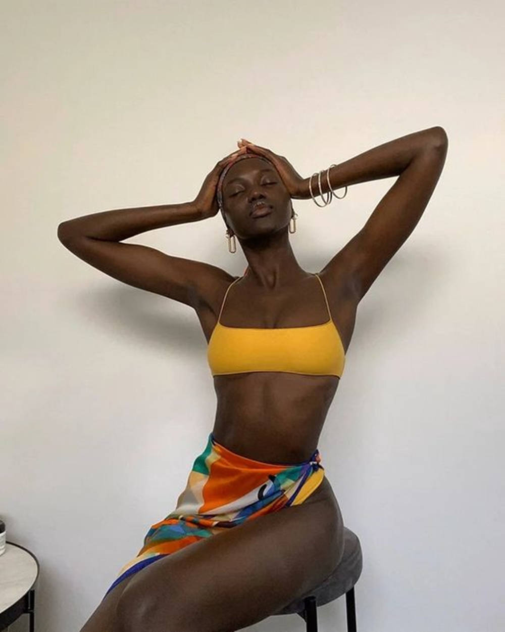 Black Woman In Bikini Hands Wallpaper