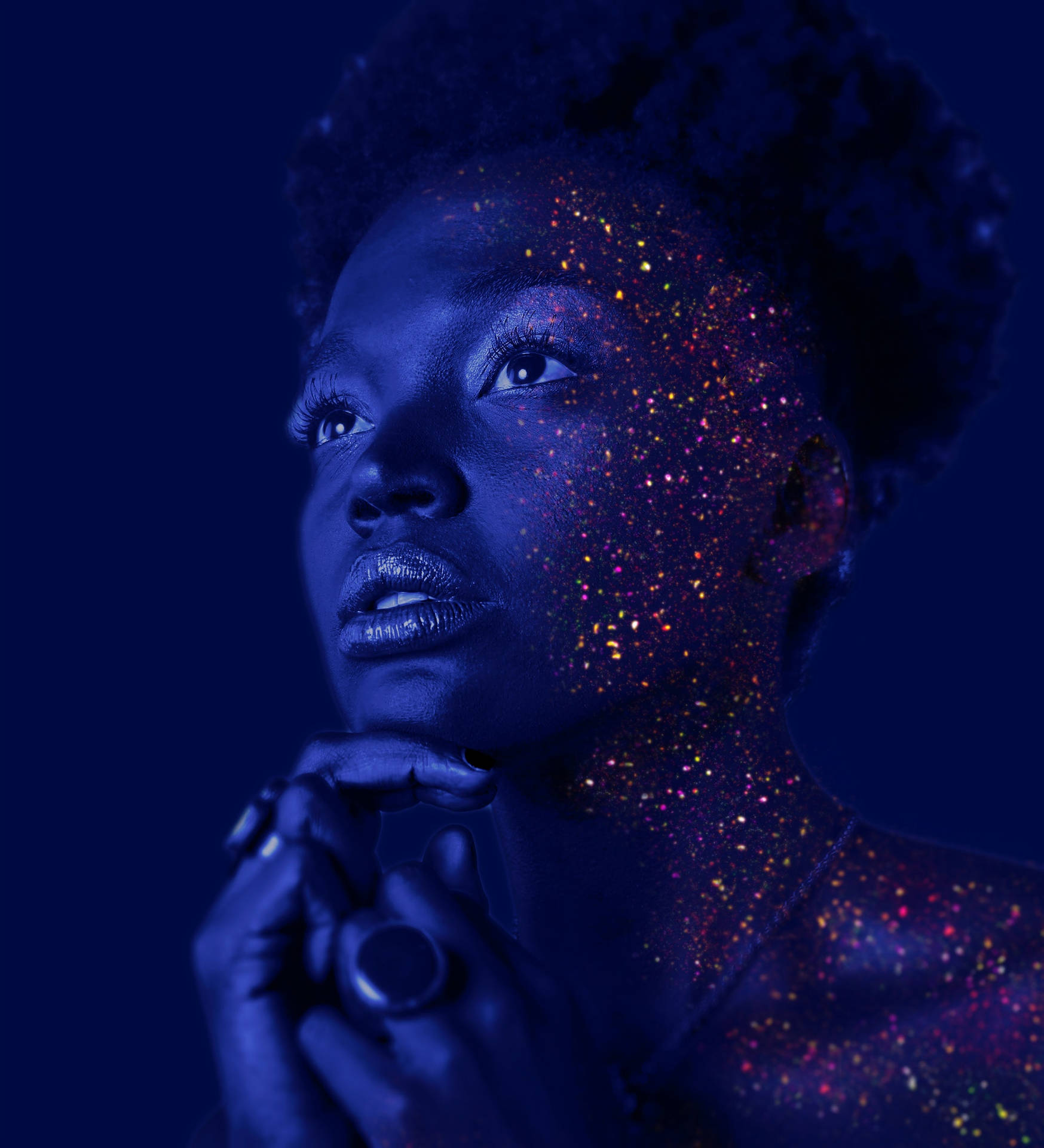 Black Woman With Glittery Makeup Wallpaper