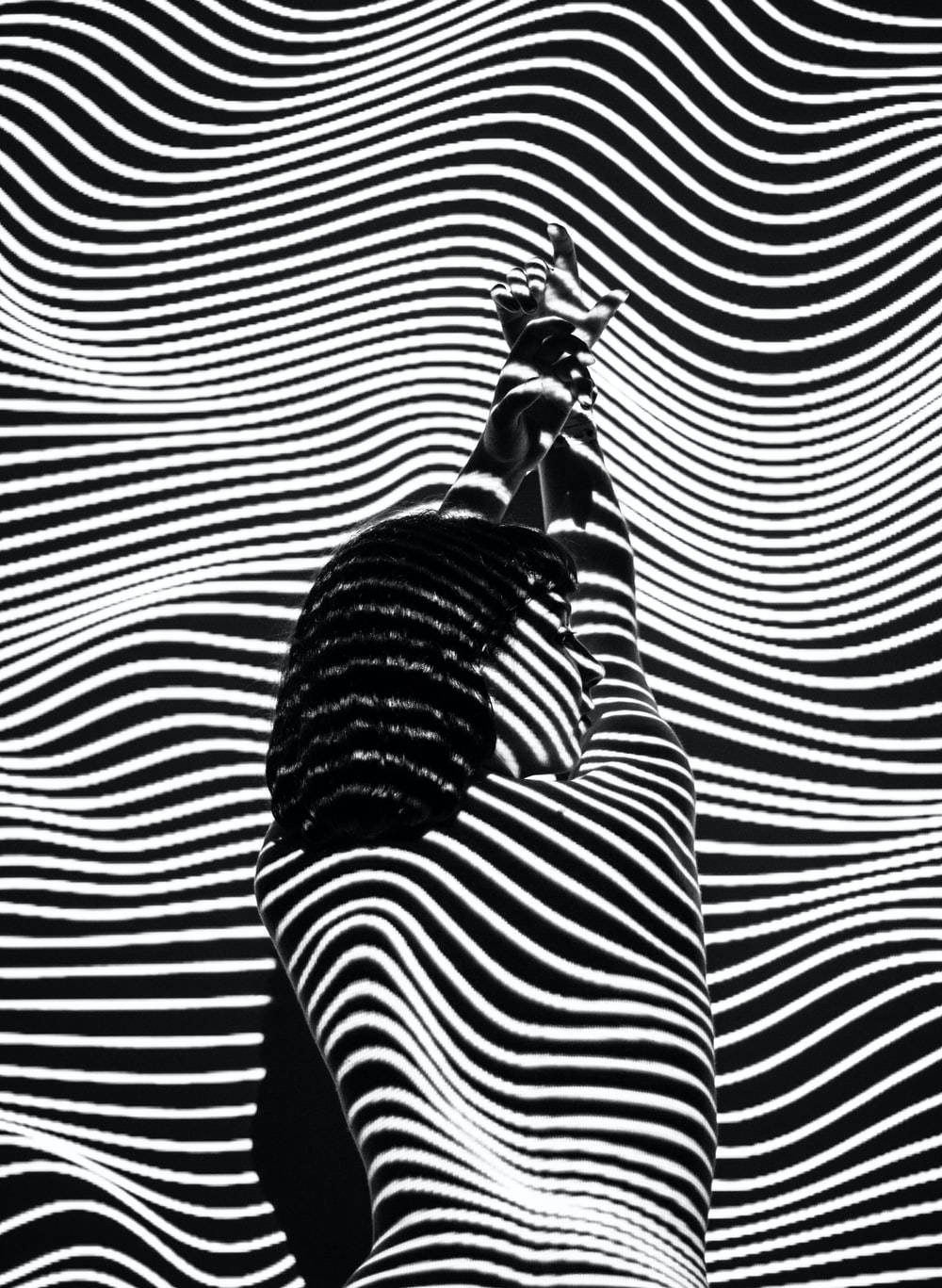 Black Woman Zebra Stripes Pattern Wallpaper