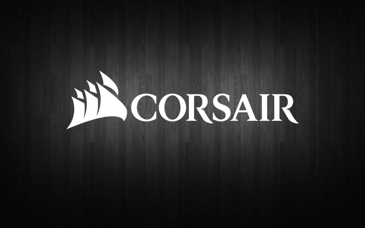 Black Wood Corsair Logo Wallpaper