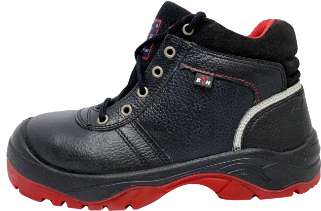 Black Work Boot Red Sole PNG