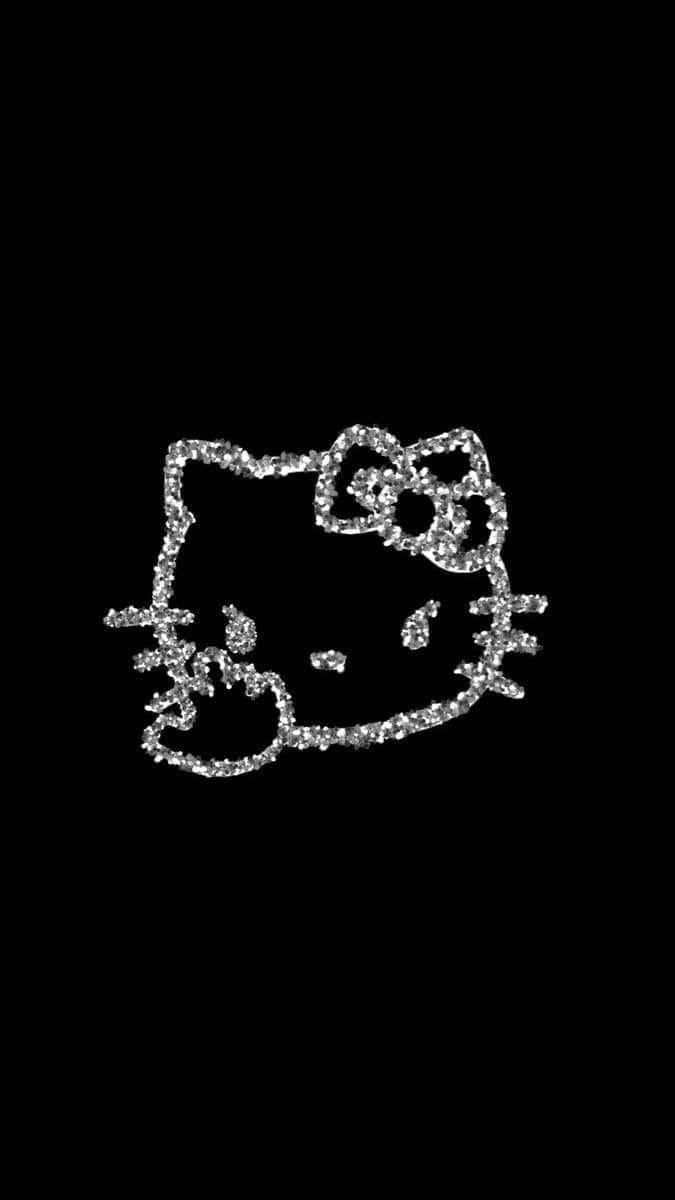 Black Y2 K Hello Kitty Glitter Wallpaper