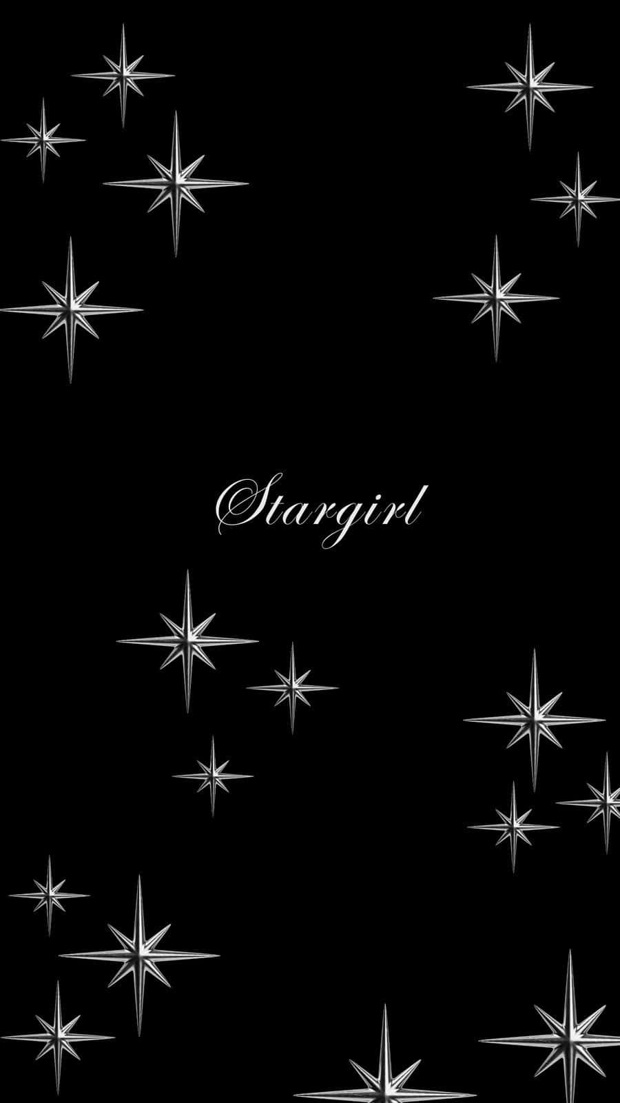 Black Y2 K Stargirl Sparkle Background Wallpaper