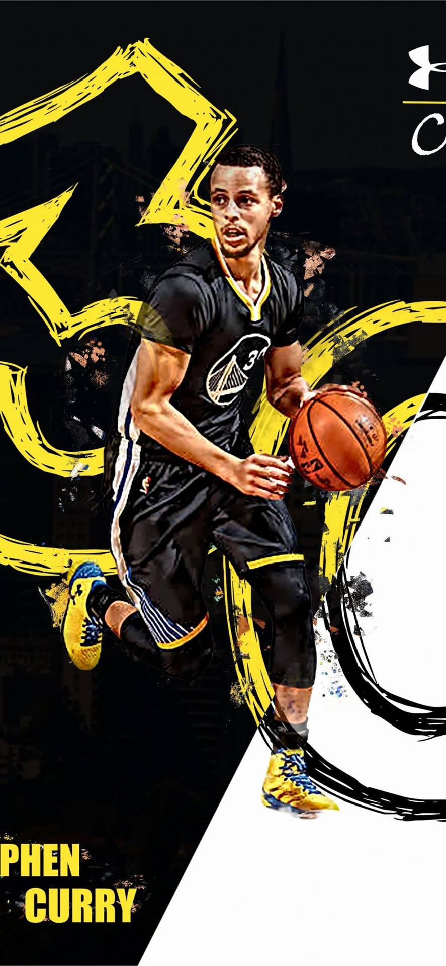 Black Yellow Curry Cool Basketball Iphone