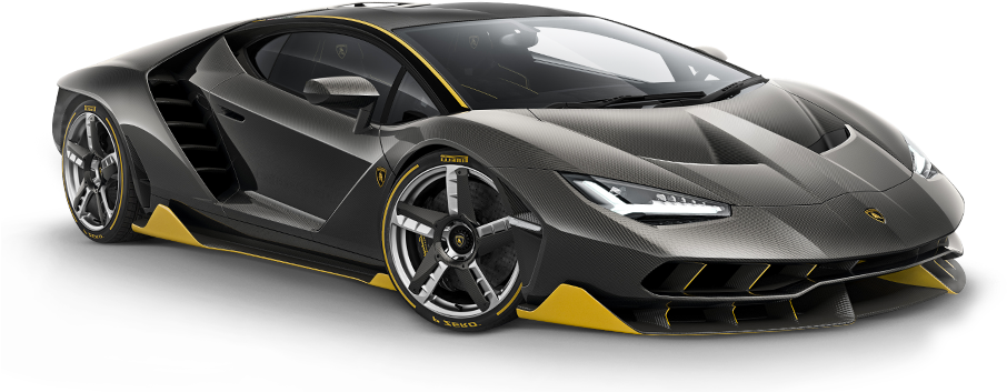 Black Yellow Lamborghini Sports Car PNG
