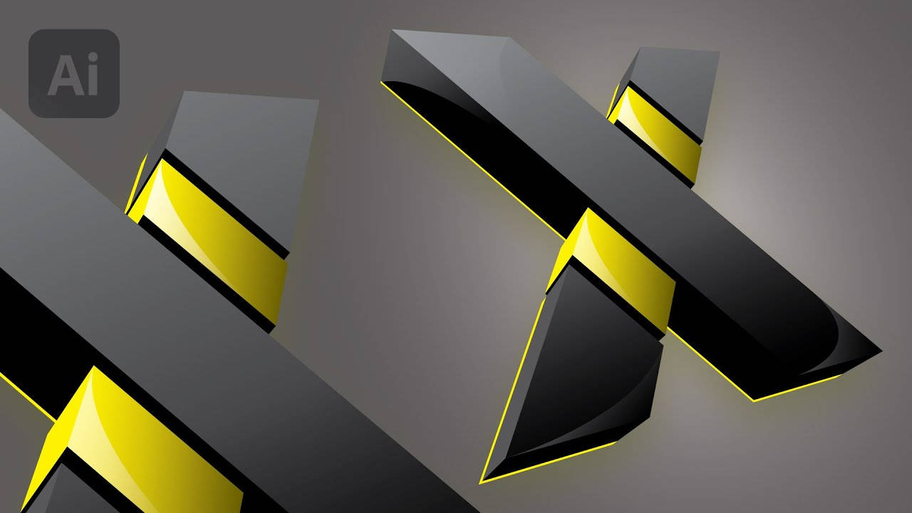 Striking Black and Yellow Letter X Wallpaper