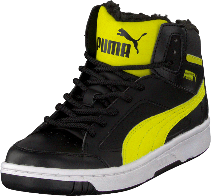 Black Yellow Puma High Top Sneaker PNG