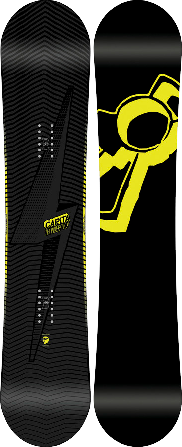 Black Yellow Snowboard Design PNG