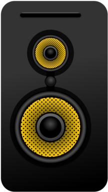 Black Yellow Speaker Design PNG