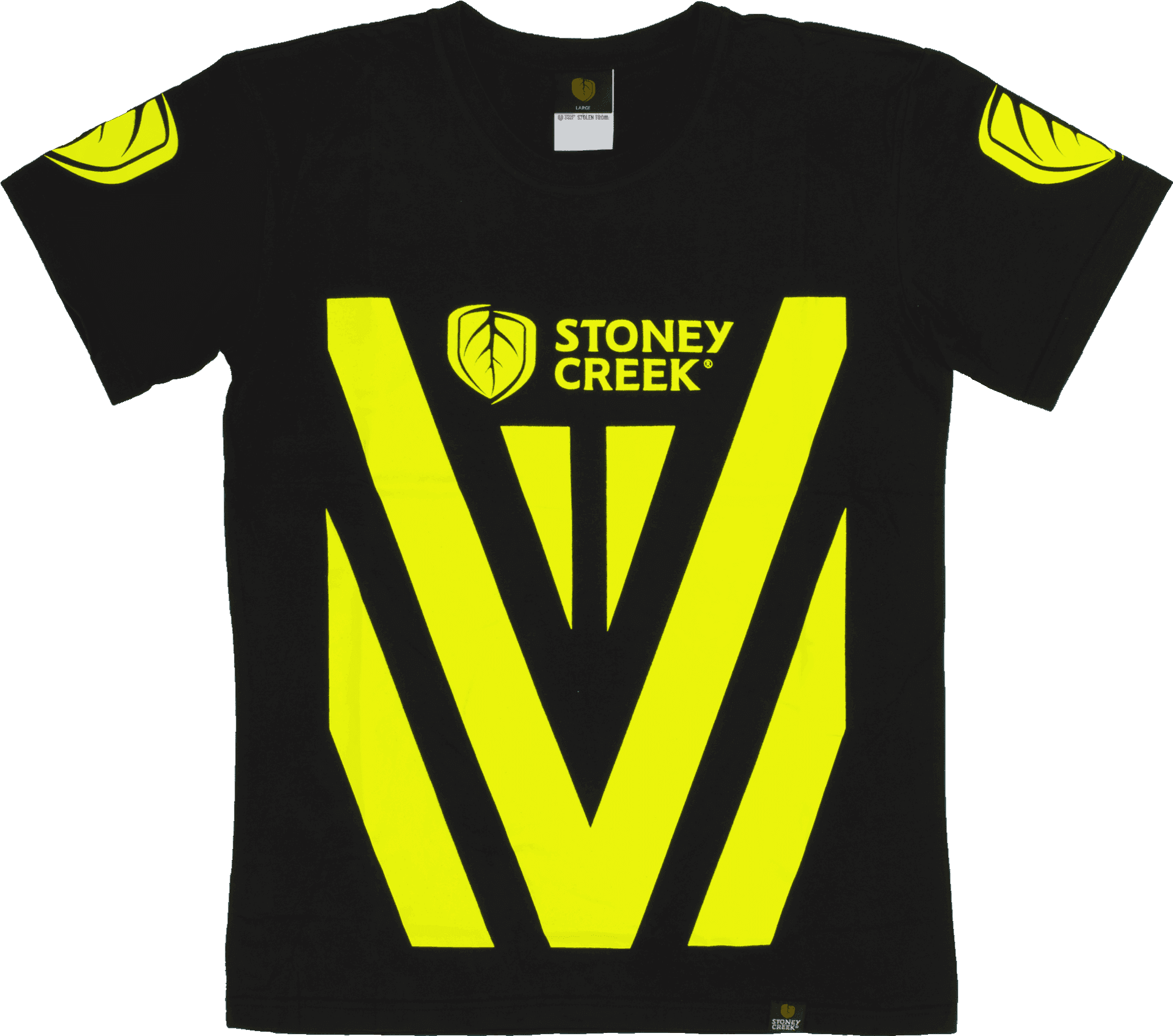 Black Yellow Stoney Creek T Shirt Template PNG