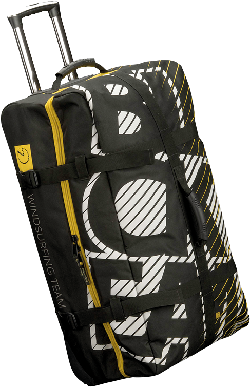 Black Yellow Wheeled Duffle Bag PNG