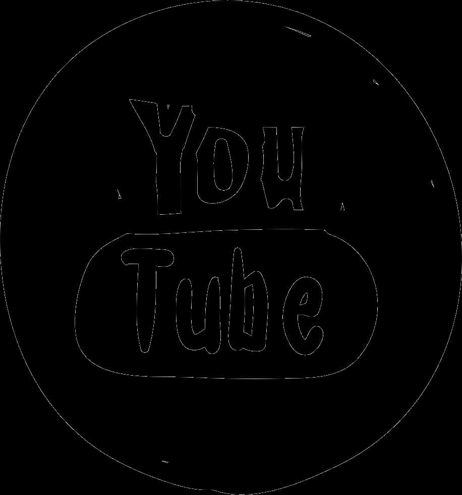 Black You Tube Logo Outline PNG