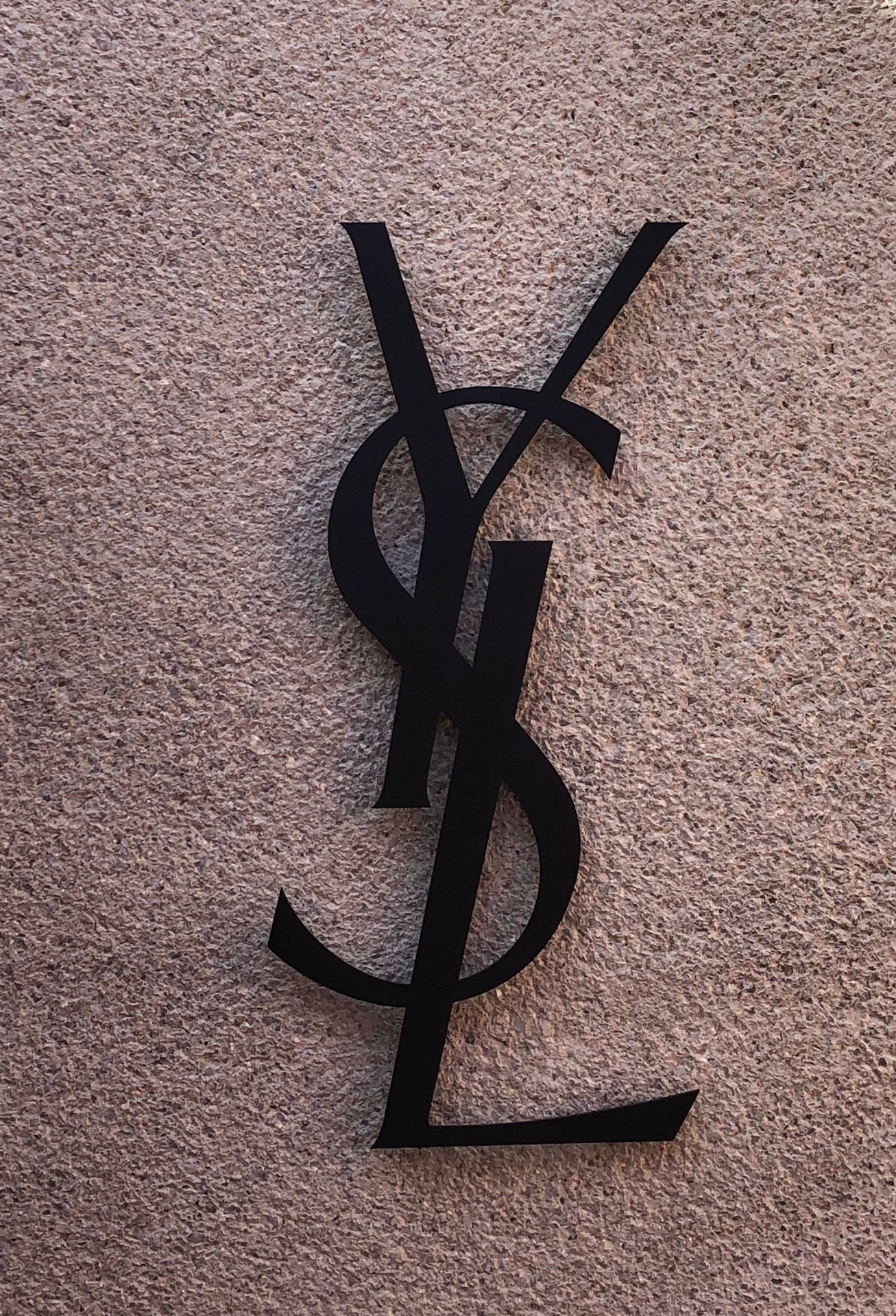Sort Ysl-logo På Væggen Wallpaper