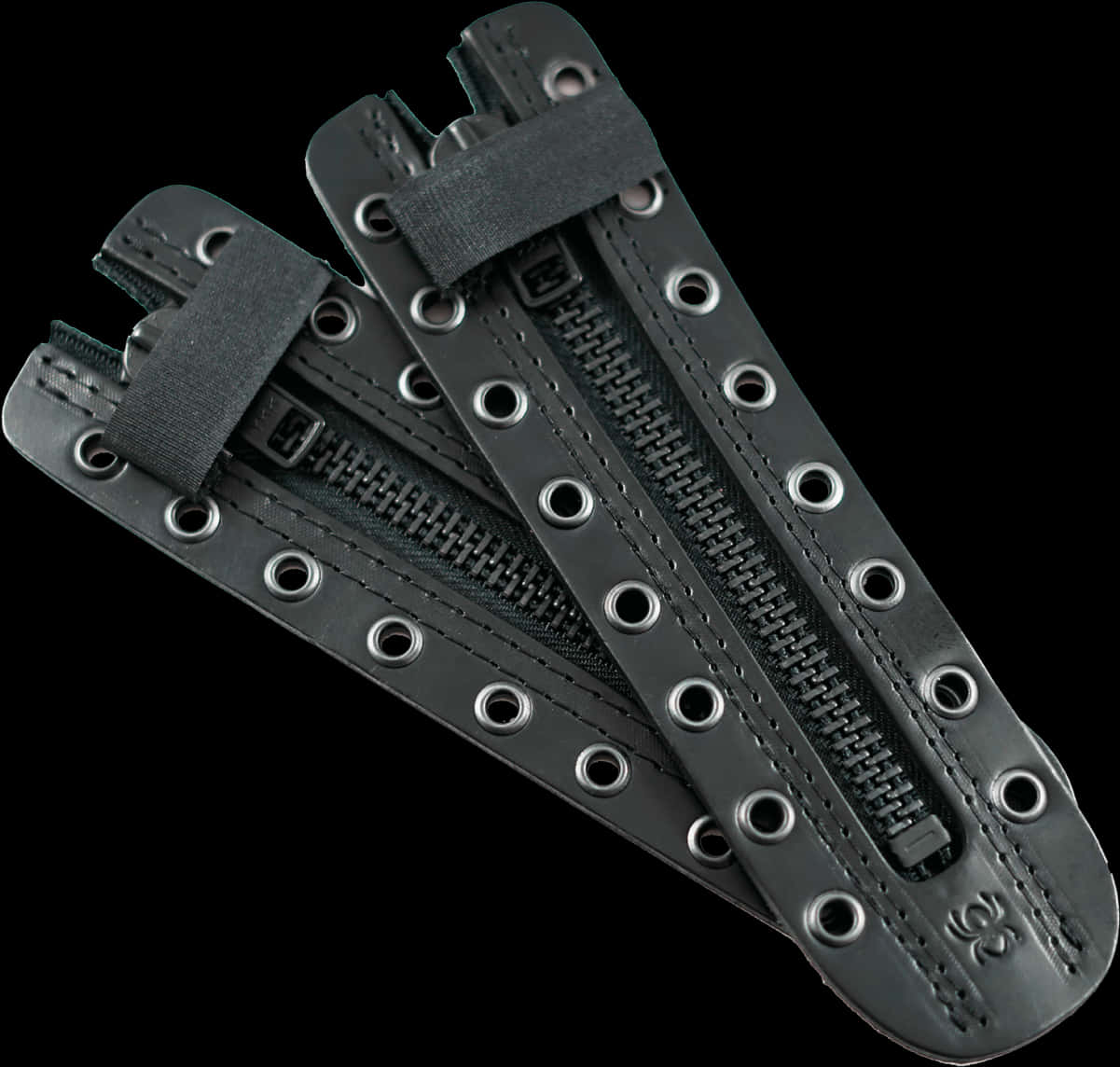 Black Zipperwith Metal Grommets PNG