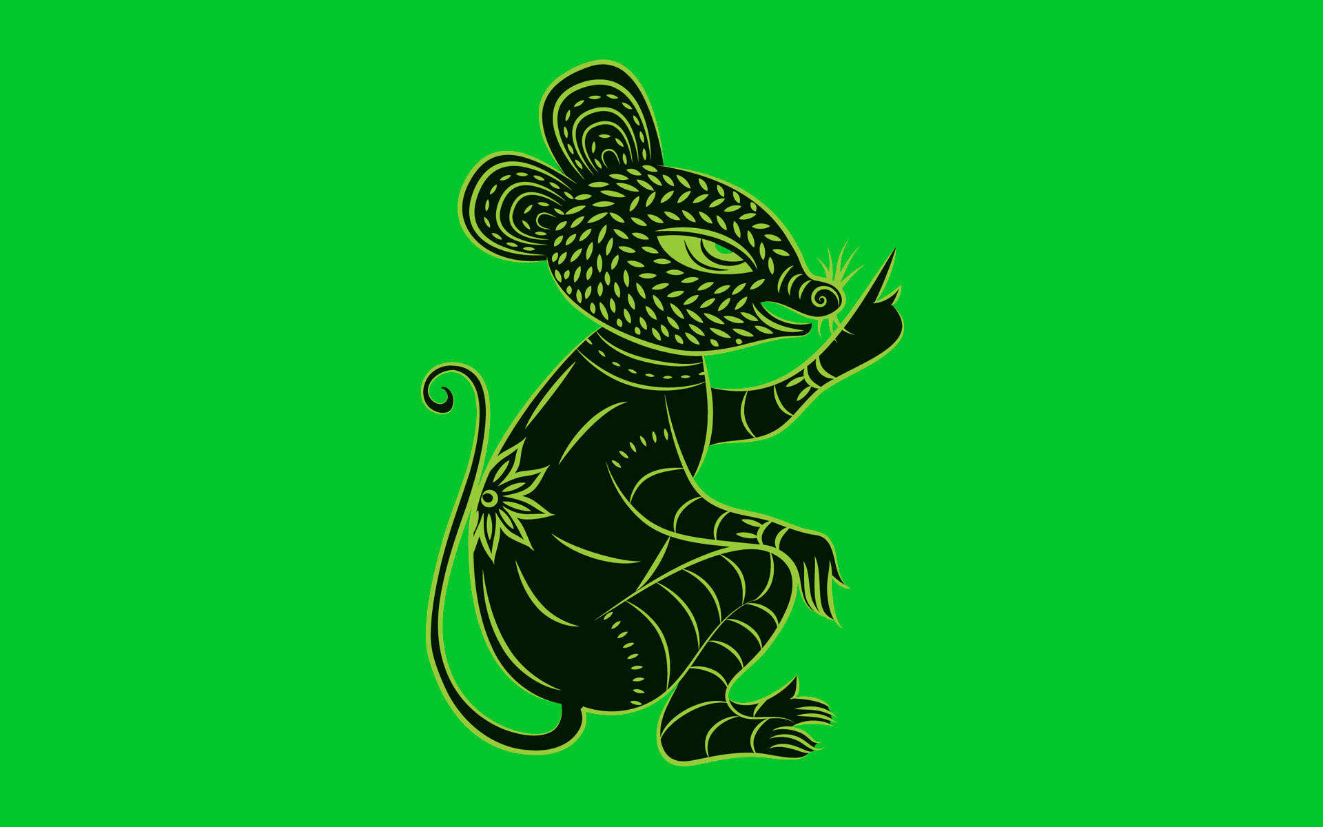 Símbolodel Zodiaco Negro De La Rata. Fondo de pantalla